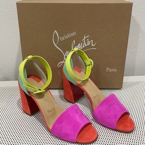BRAND NEW CHRISTIAN LOUBOUTIN BLOCK HEEL SANDAL